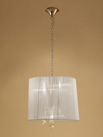 Tiffany French Gold-Cream Crystal Ceiling Lights Mantra Shaded Crystal Fittings